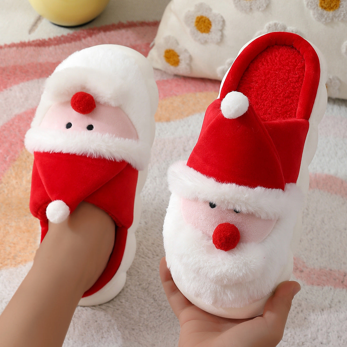 Cozy Santa Claus Indoor Christmas Slippers