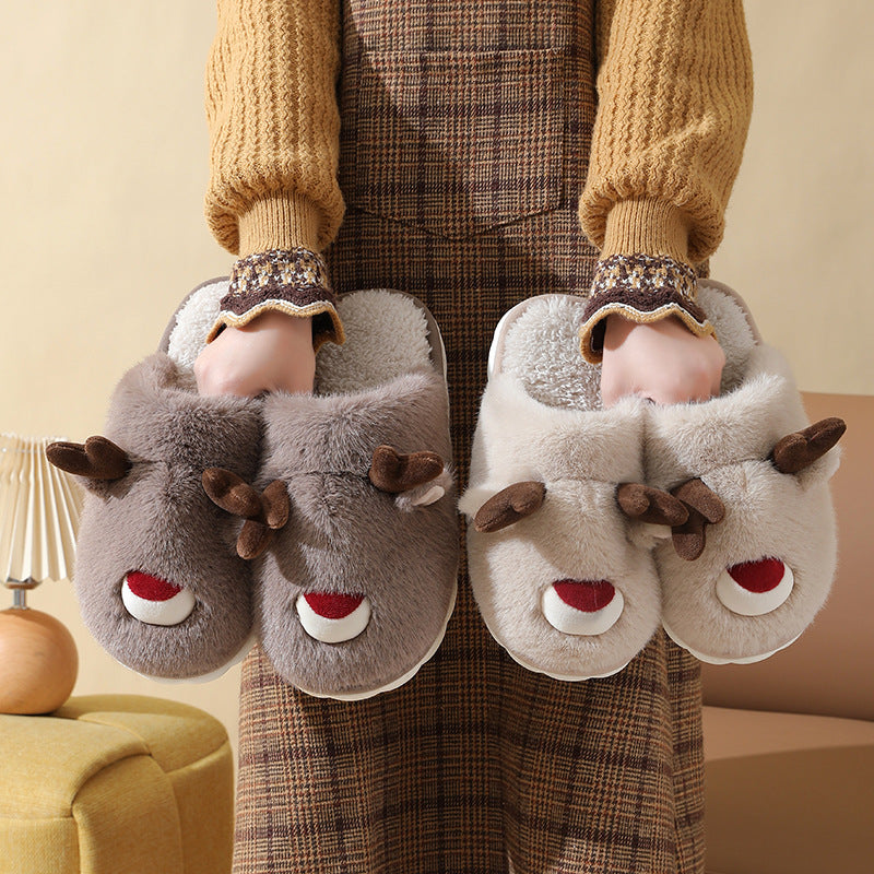 Youth Christmas Reindeer Slippers