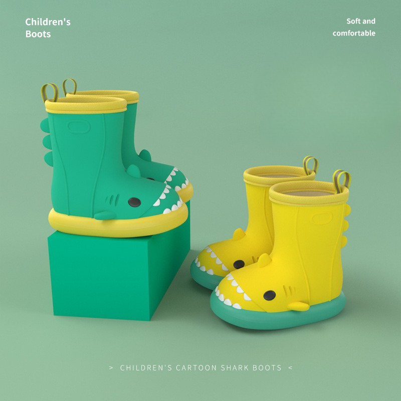 Cartoon Shark Kids Rain Boots - DAILY SLIPPERS