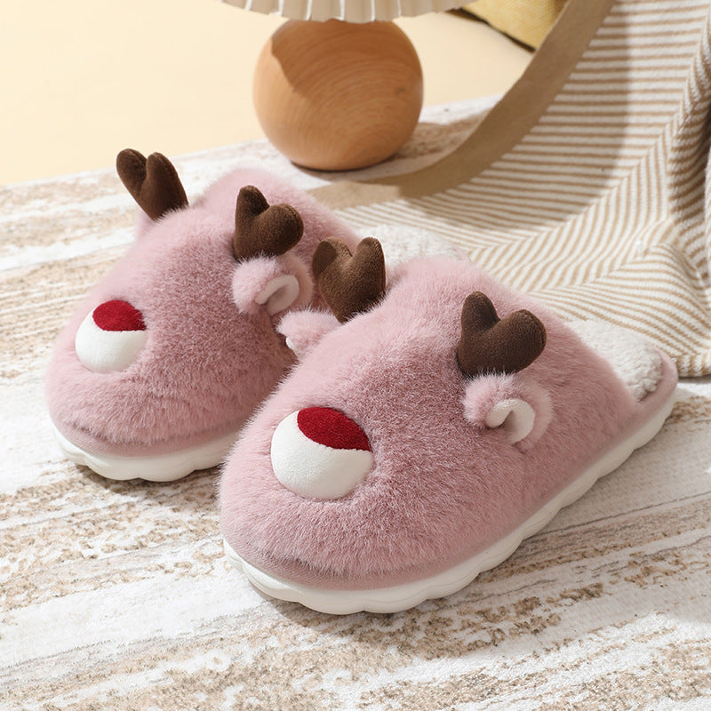 Youth Christmas Reindeer Slippers
