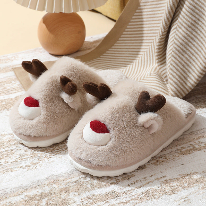 Youth Christmas Reindeer Slippers