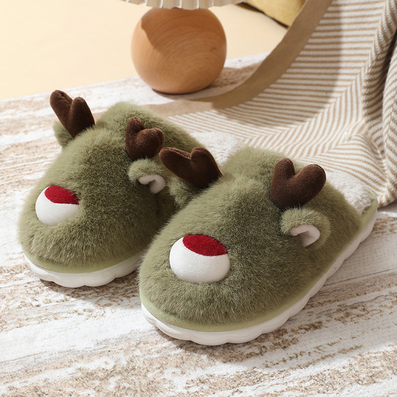 Youth Christmas Reindeer Slippers