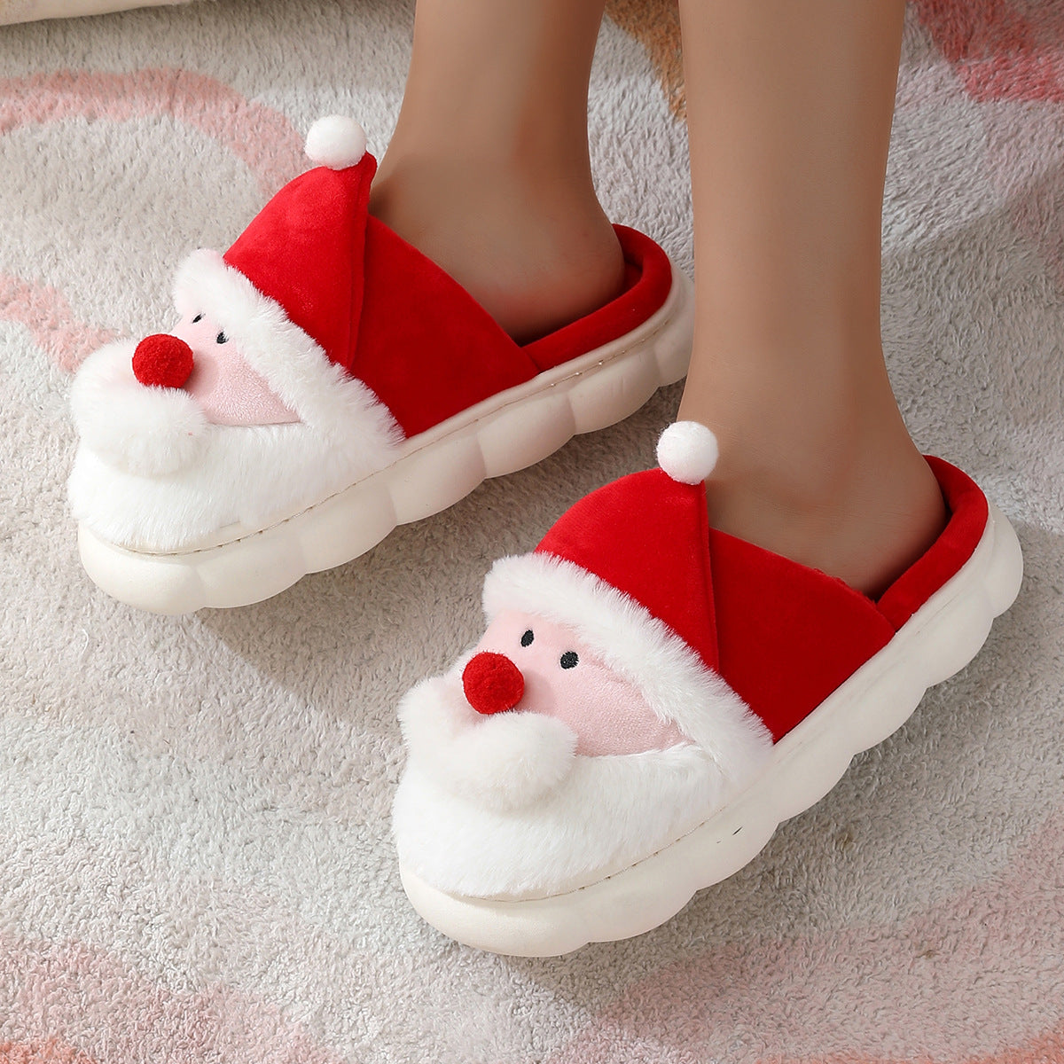 Cozy Santa Claus Indoor Christmas Slippers