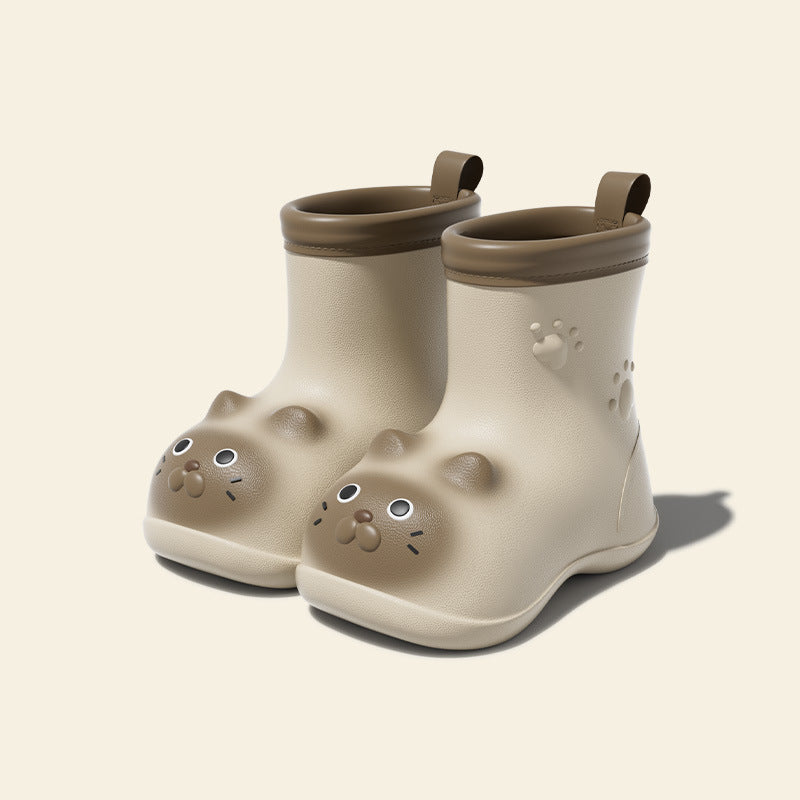 Kids Cat Rain Boots – Waterproof Cartoon EVA Shoes for Toddlers & Little Kids - DAILY SLIPPERS
