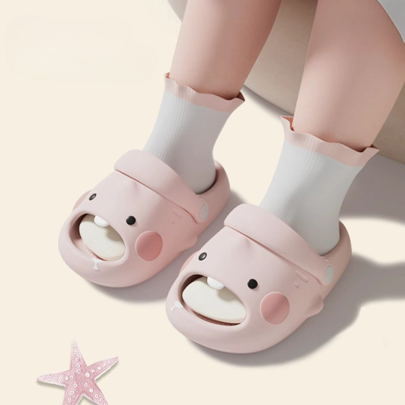 Kids Cartoon Shark Clog Sandals – Soft EVA Non-Slip Summer Shoes - DAILY SLIPPERS