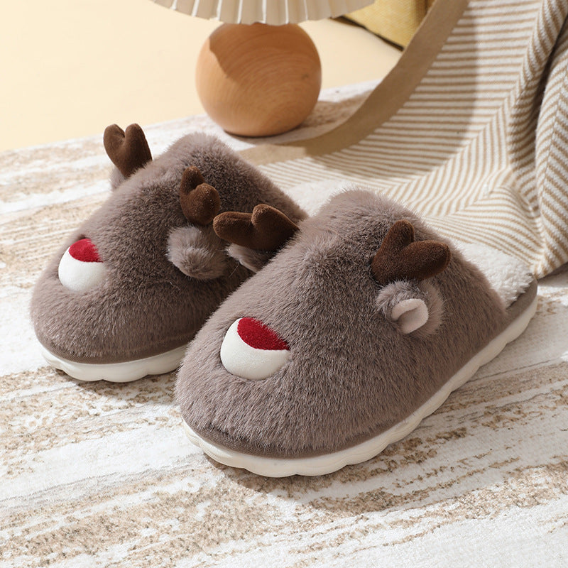 Youth Christmas Reindeer Slippers