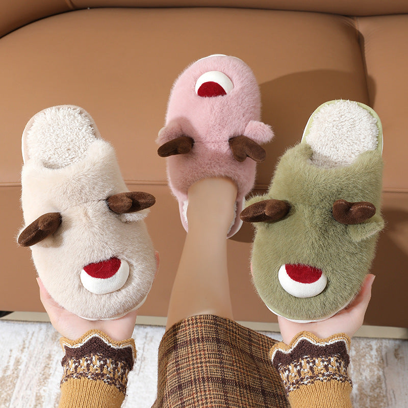 Youth Christmas Reindeer Slippers