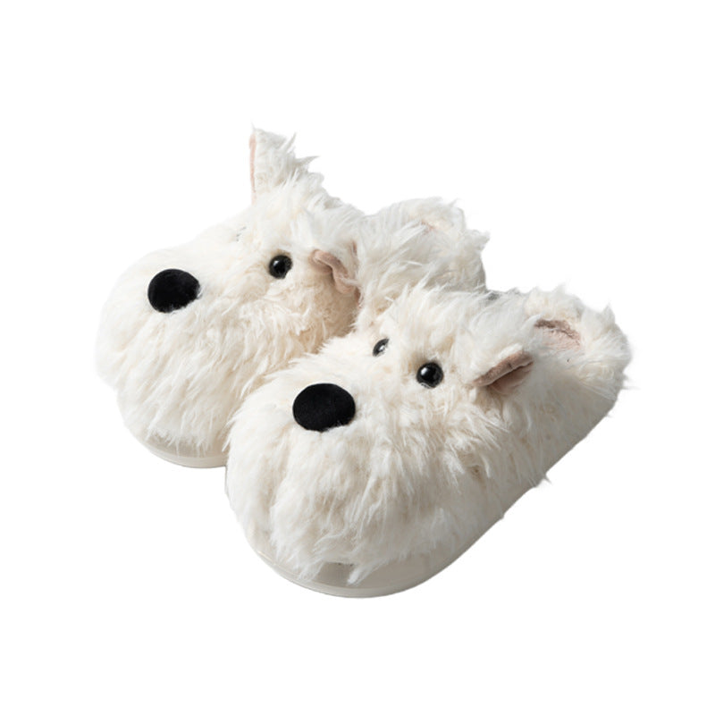 Fluffy Dog Slippers | Warm Plush Indoor Winter House Shoes