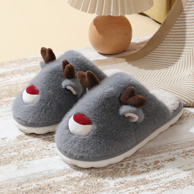 Youth Christmas Reindeer Slippers