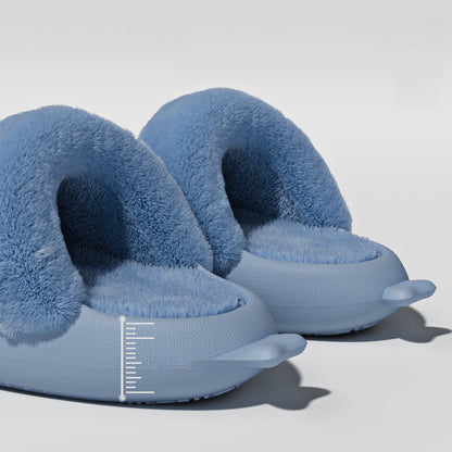 Warm Plush Shark Slippers | EVA Non-Slip Indoor Winter Shoes