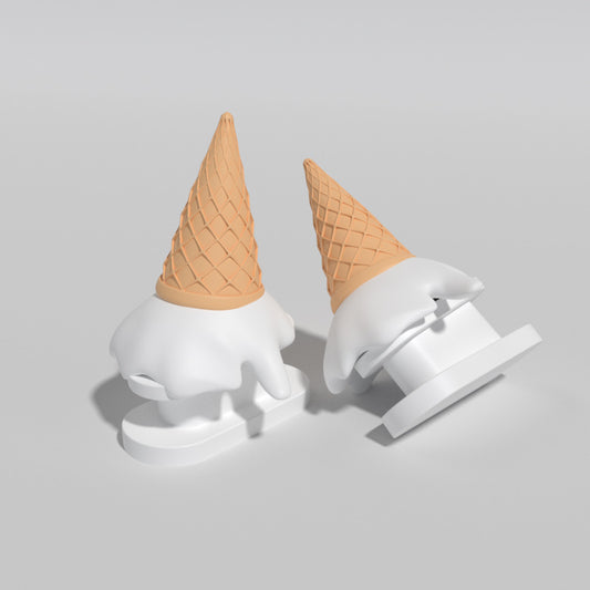 White Ice Cream Shoe Charm - DAILY SLIPPERS