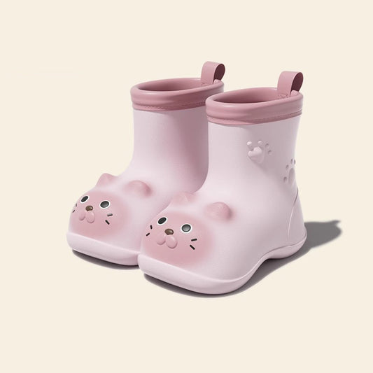 Kids Cat Rain Boots – Waterproof Cartoon EVA Shoes for Toddlers & Little Kids - DAILY SLIPPERS