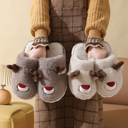 Youth Christmas Reindeer Slippers