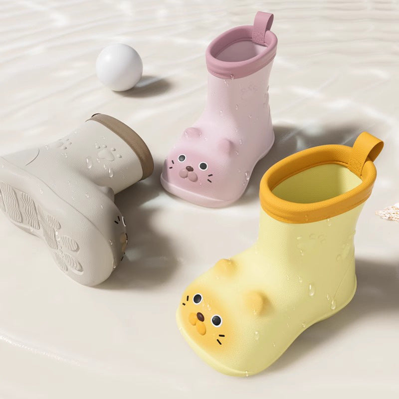 Kids Cat Rain Boots – Waterproof Cartoon EVA Shoes for Toddlers & Little Kids - DAILY SLIPPERS