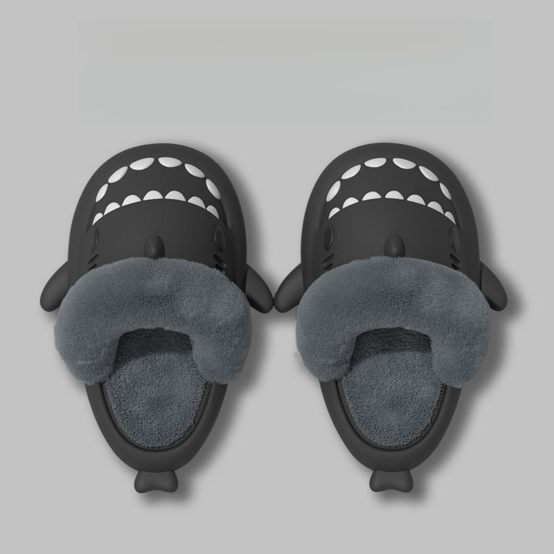 Warm Plush Shark Slippers | EVA Non-Slip Indoor Winter Shoes