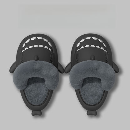Warm Plush Shark Slippers | EVA Non-Slip Indoor Winter Shoes