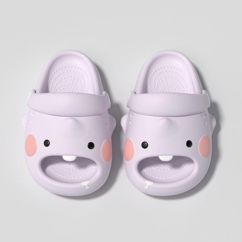 Kids Cartoon Shark Clog Sandals – Soft EVA Non-Slip Summer Shoes - DAILY SLIPPERS