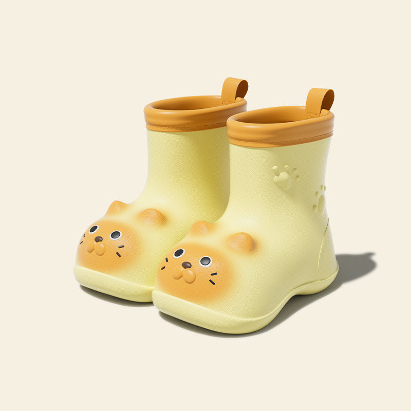Kids Cat Rain Boots – Waterproof Cartoon EVA Shoes for Toddlers & Little Kids - DAILY SLIPPERS