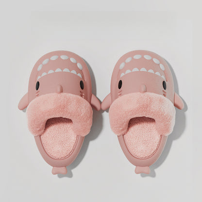 Warm Plush Shark Slippers | EVA Non-Slip Indoor Winter Shoes