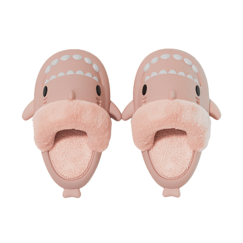 Warm Plush Shark Slippers | EVA Non-Slip Indoor Winter Shoes