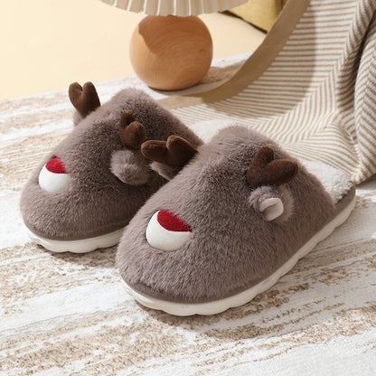 Youth Christmas Reindeer Slippers