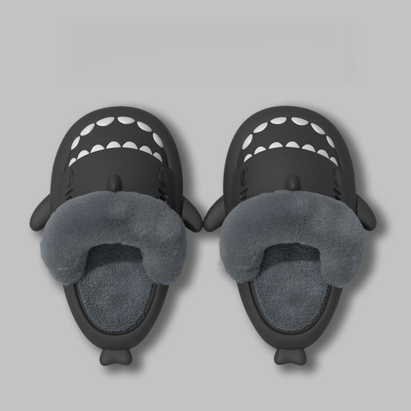 Warm Plush Shark Slippers | EVA Non-Slip Indoor Winter Shoes