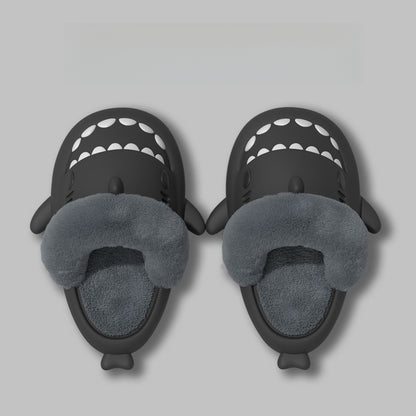 Warm Plush Shark Slippers | EVA Non-Slip Indoor Winter Shoes